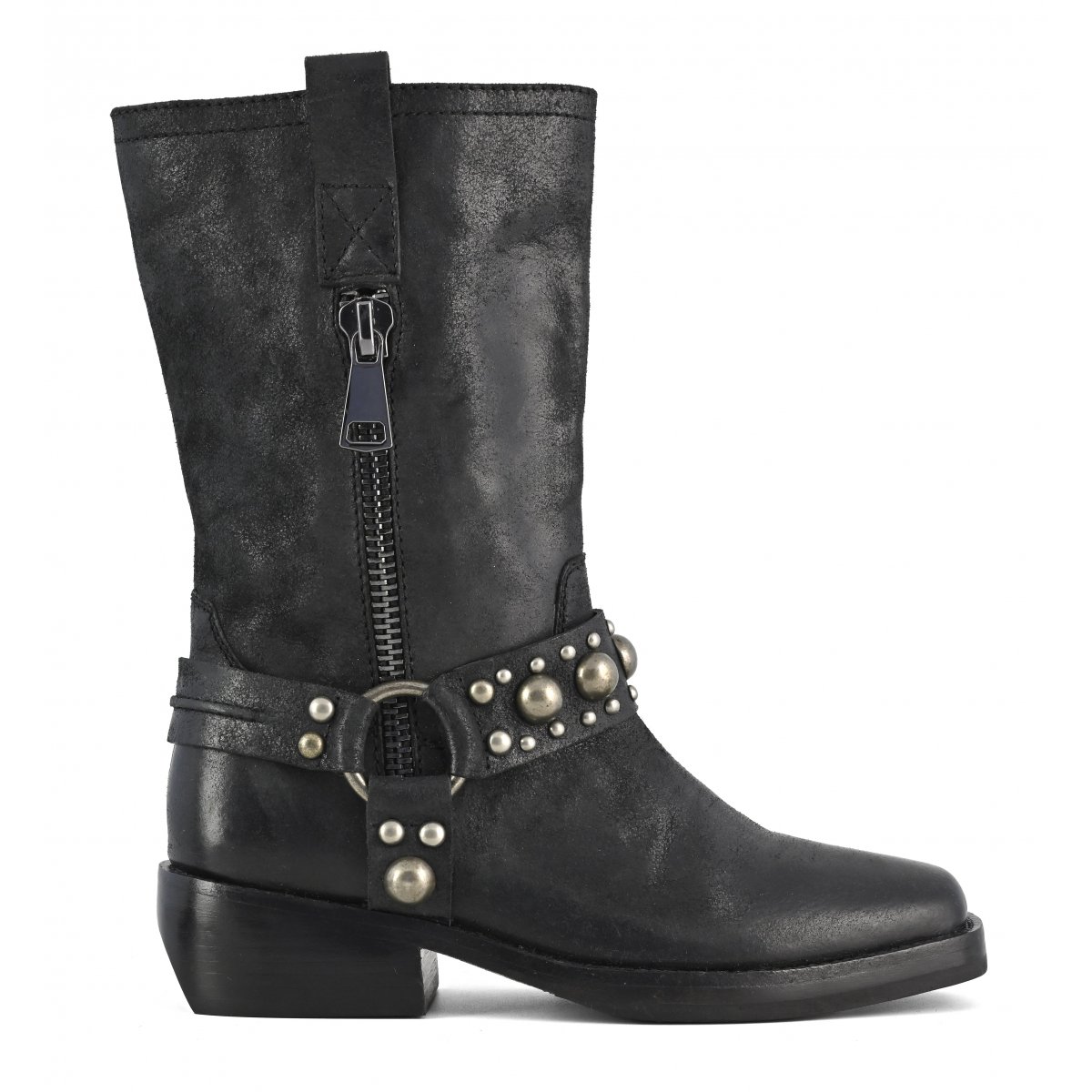 Stivale con zip decorativa