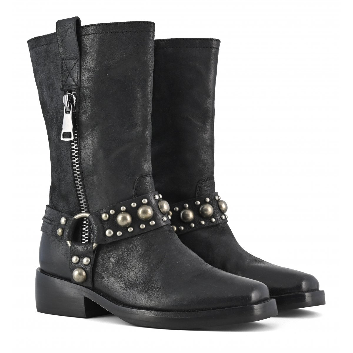 Stivale con zip decorativa