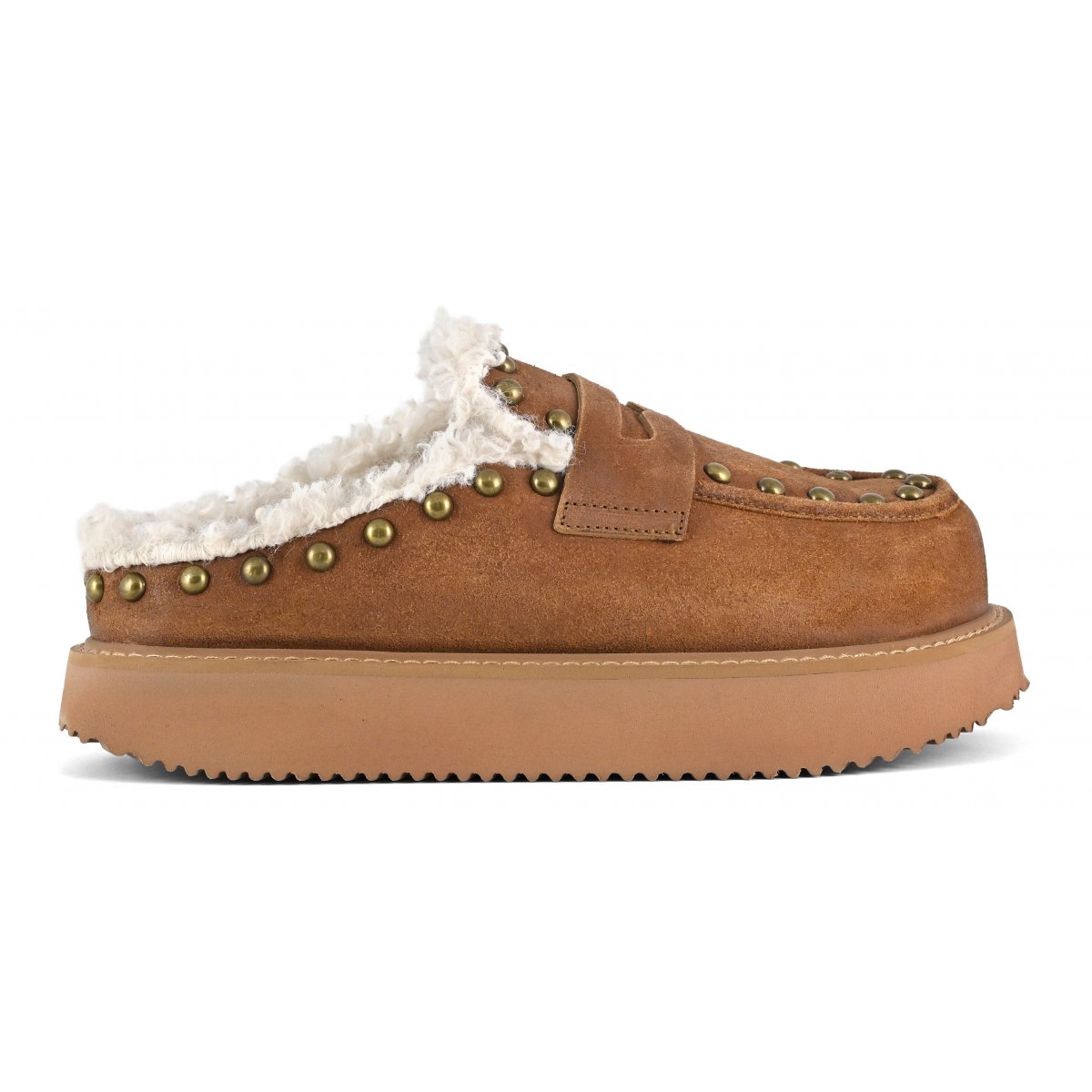 Sabot su suola platform pelle vintage
