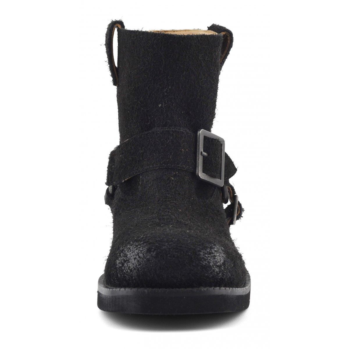 Stivaletto biker in crosta pelosa
