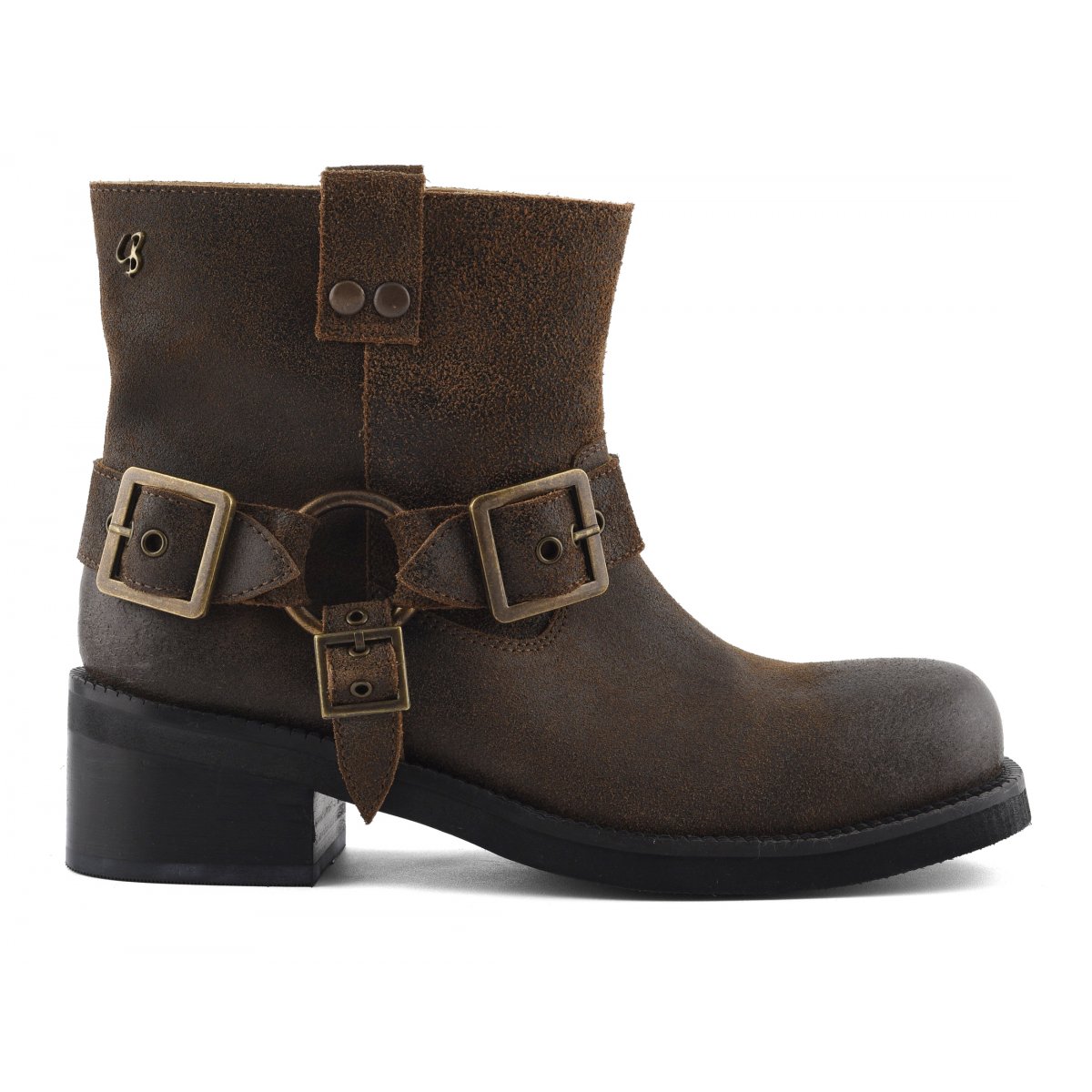 Stivaletto biker in pelle