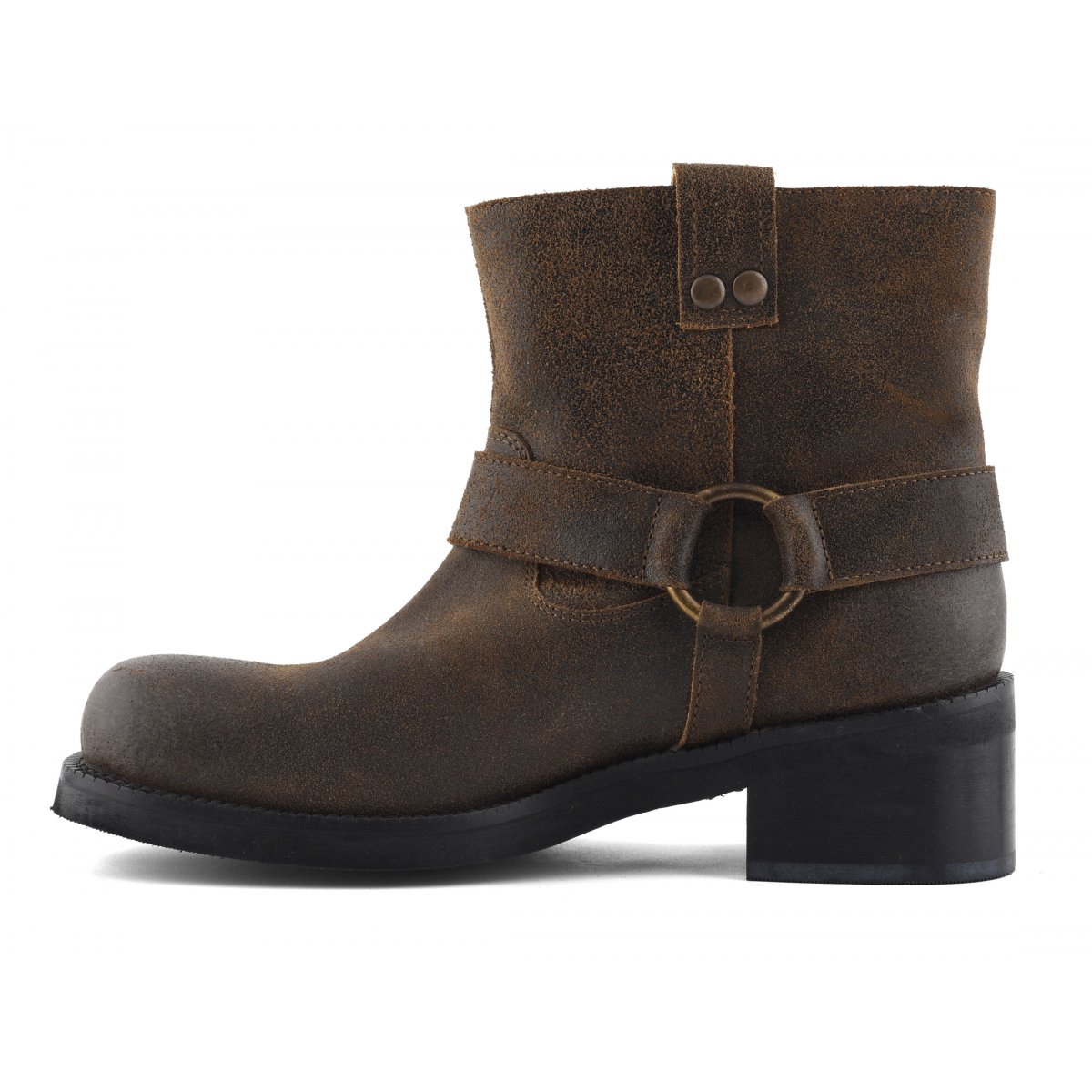 Stivaletto biker in pelle