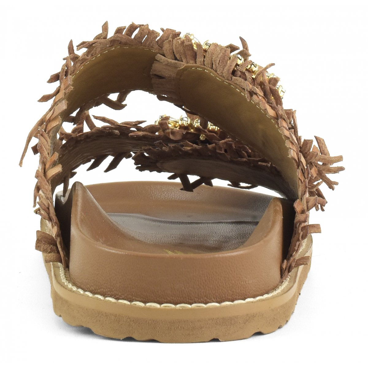 Sandalo gioiello in pelle intrecciata