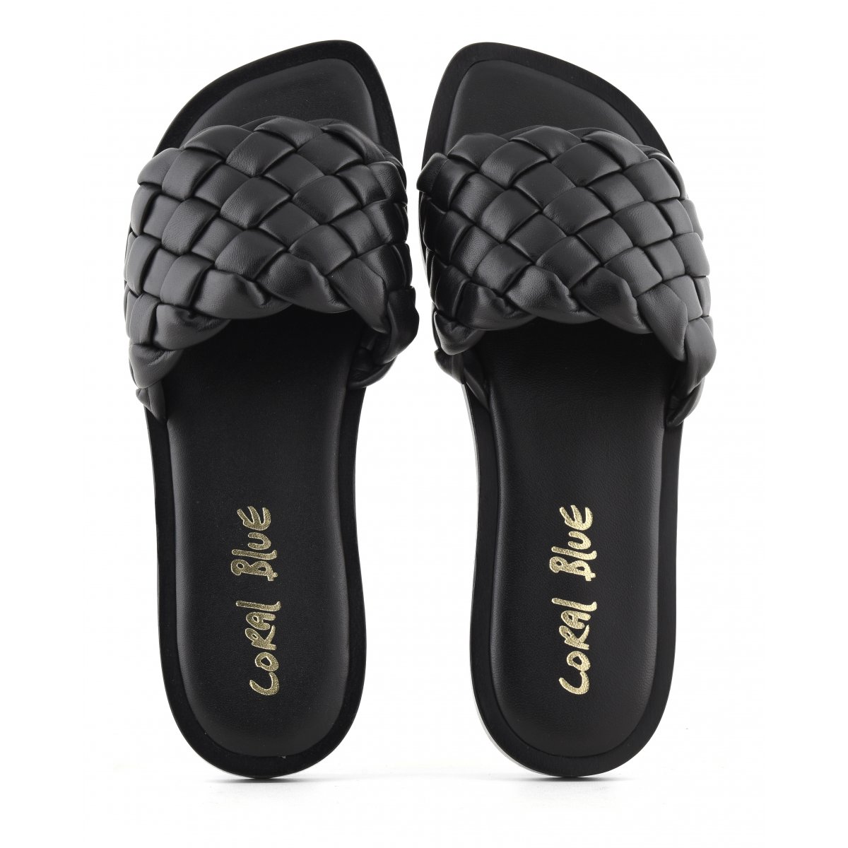 Slide in pelle intrecciata