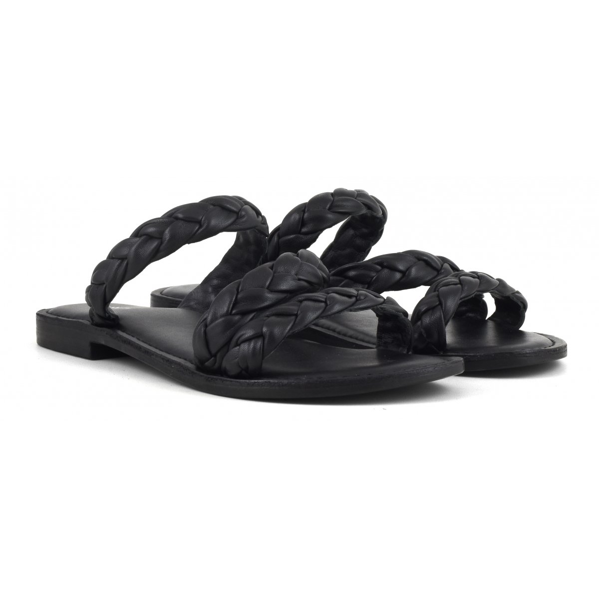 Slide in pelle intrecciata