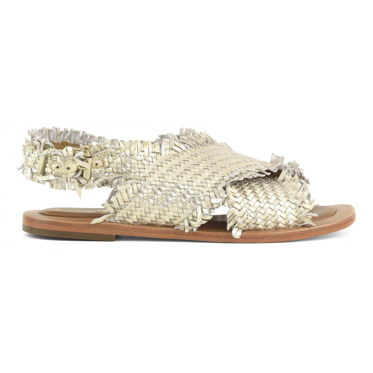 Sandalo in pelle intrecciata