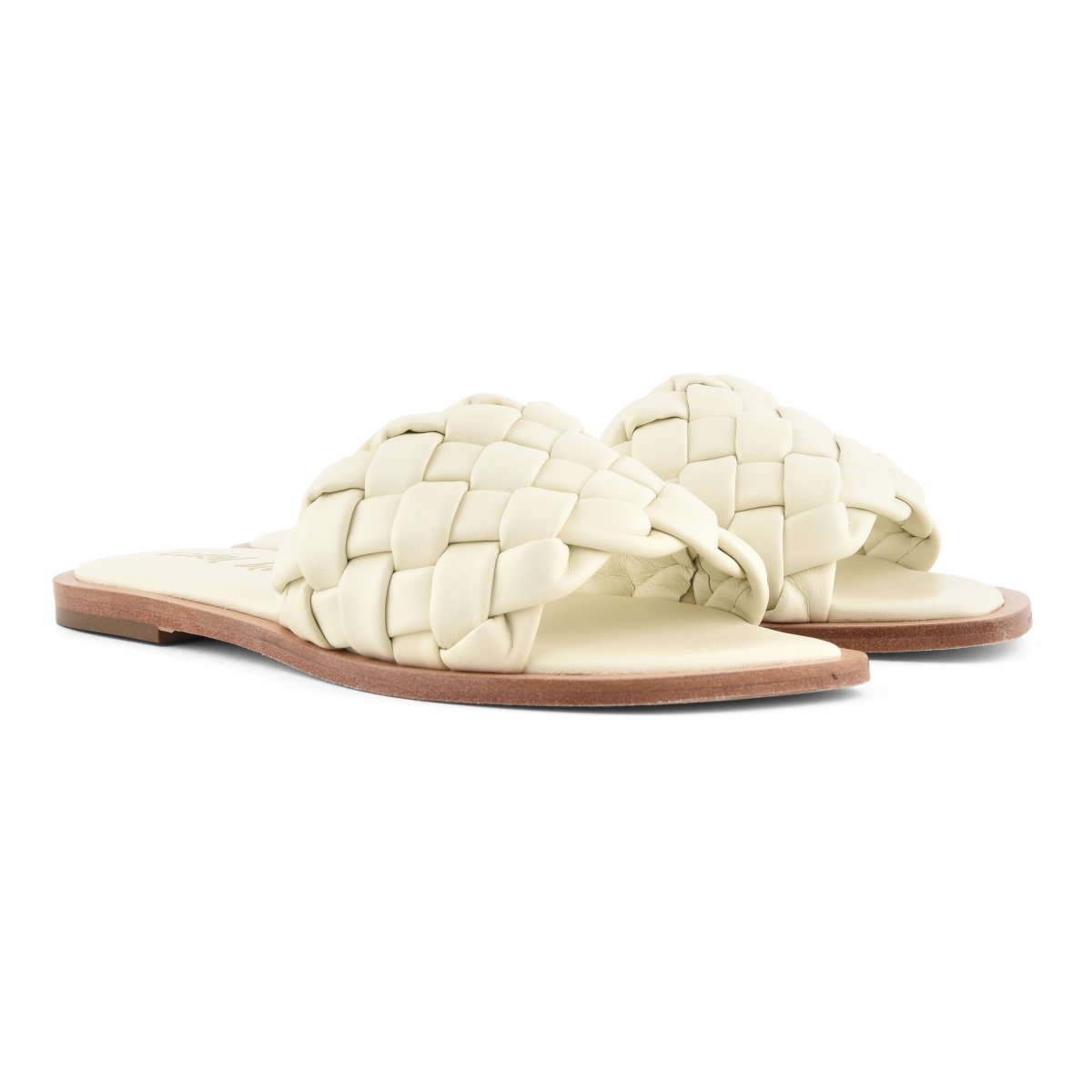 Slide in pelle intrecciata
