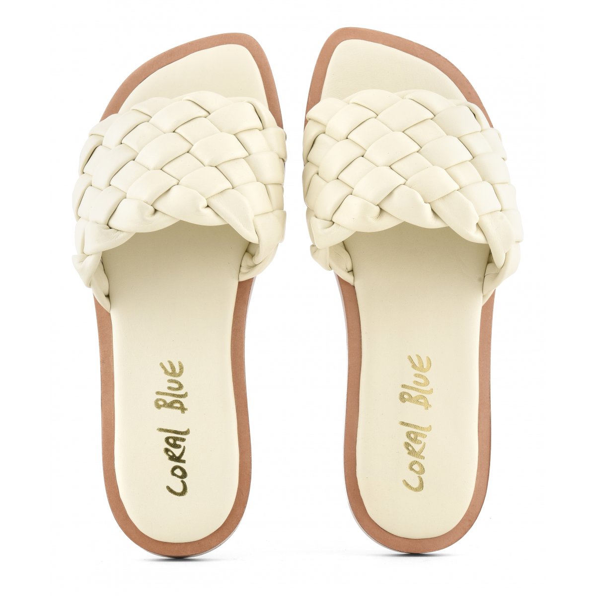 Slide in pelle intrecciata