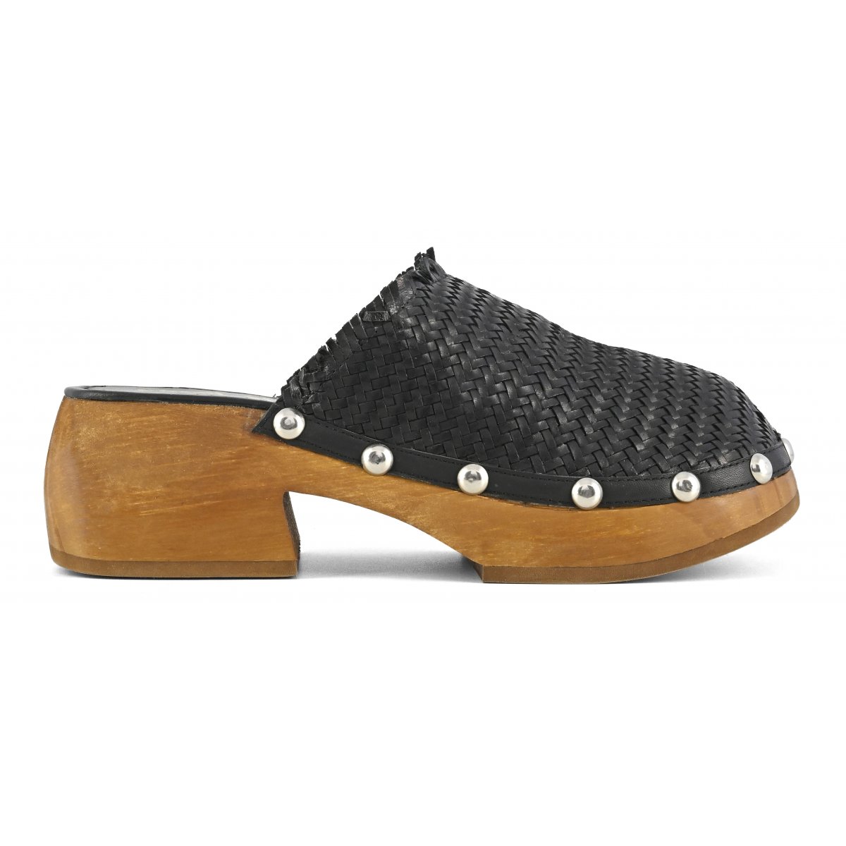 Woven wood clog