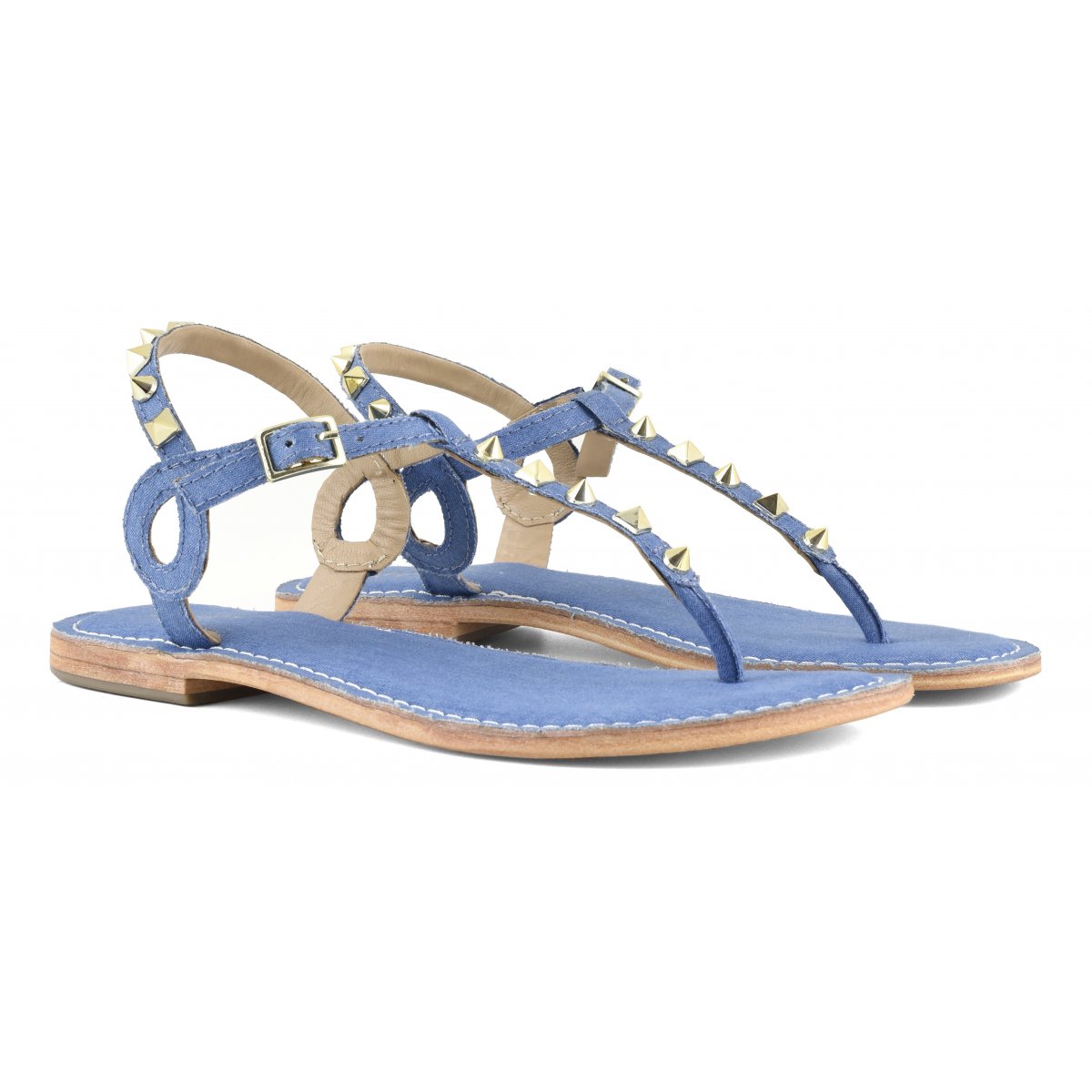 Sandalo infradito con borchie piramidali