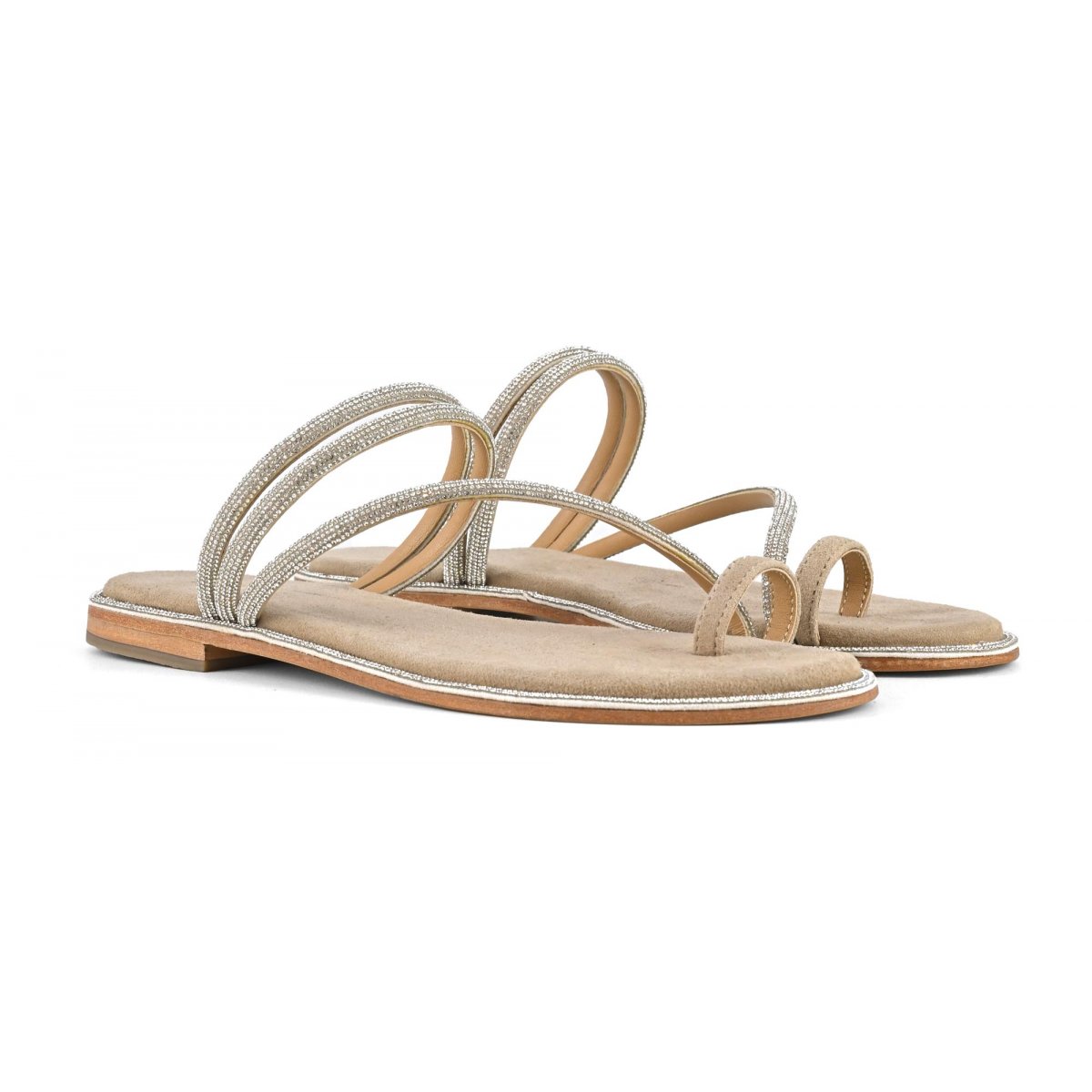 Sandalo infradito minimal con strass