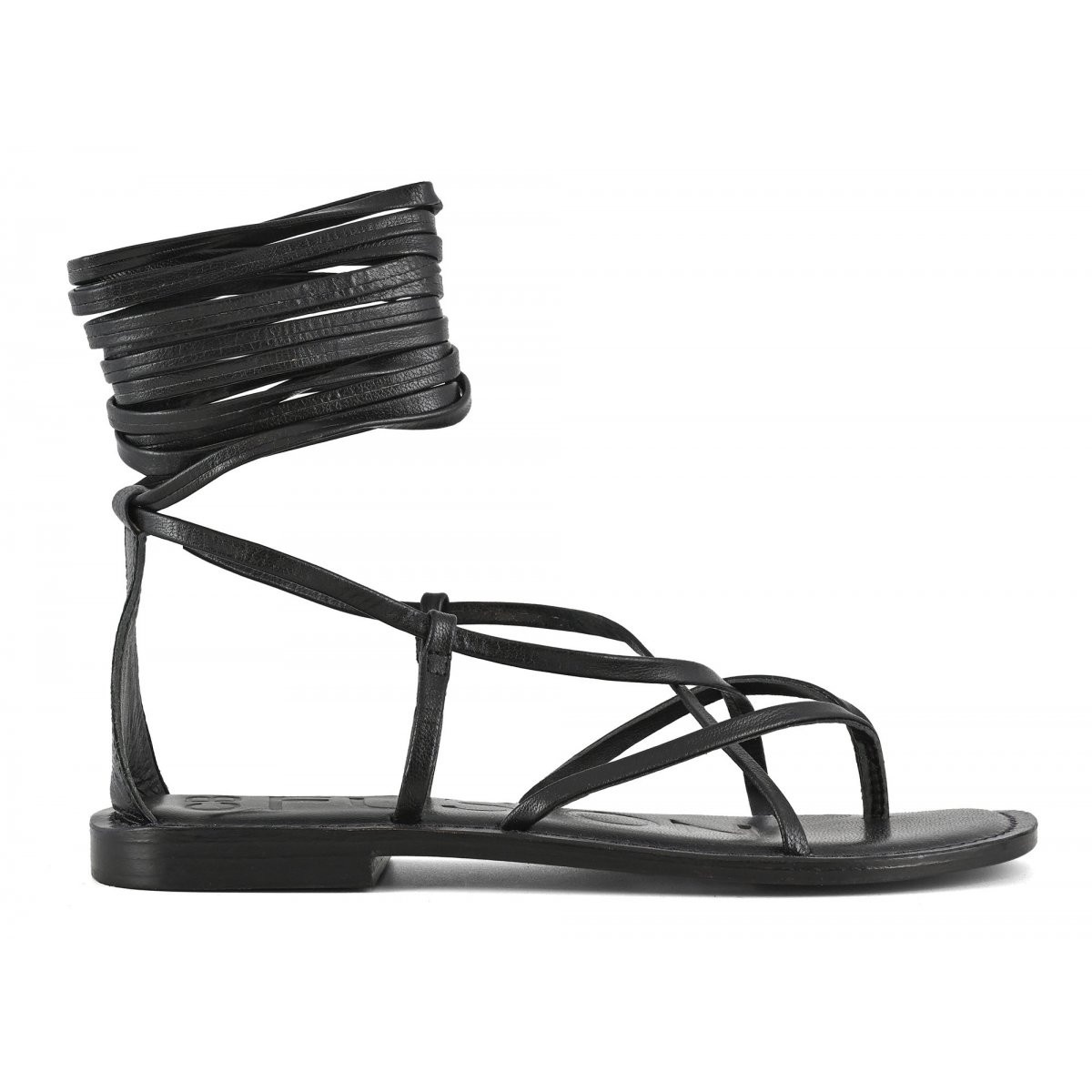 Sandalo infradito in pelle alla schiava