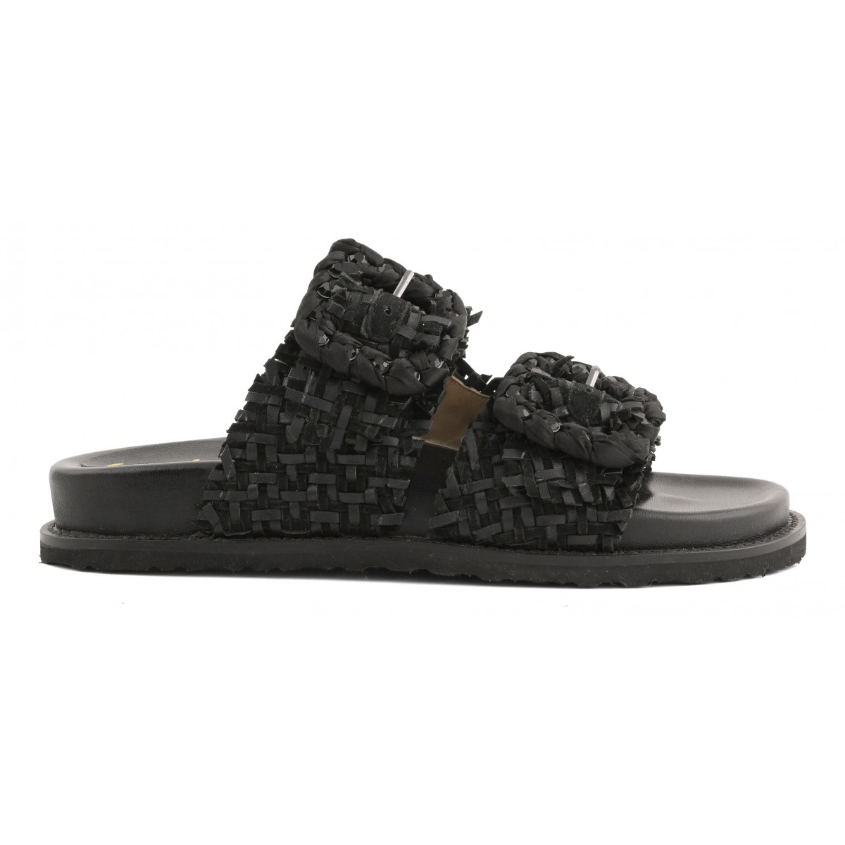 Sandalo in pelle intrecciata