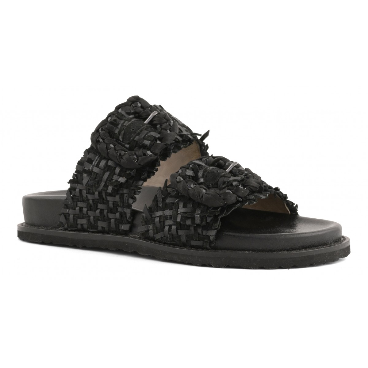 Sandalo in pelle intrecciata