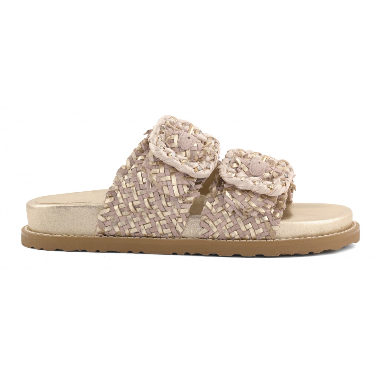 Sandalo in pelle intrecciata