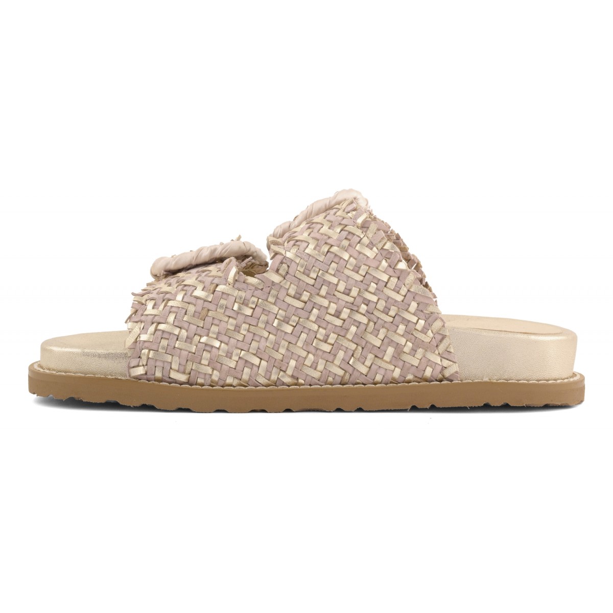 Sandalo in pelle intrecciata