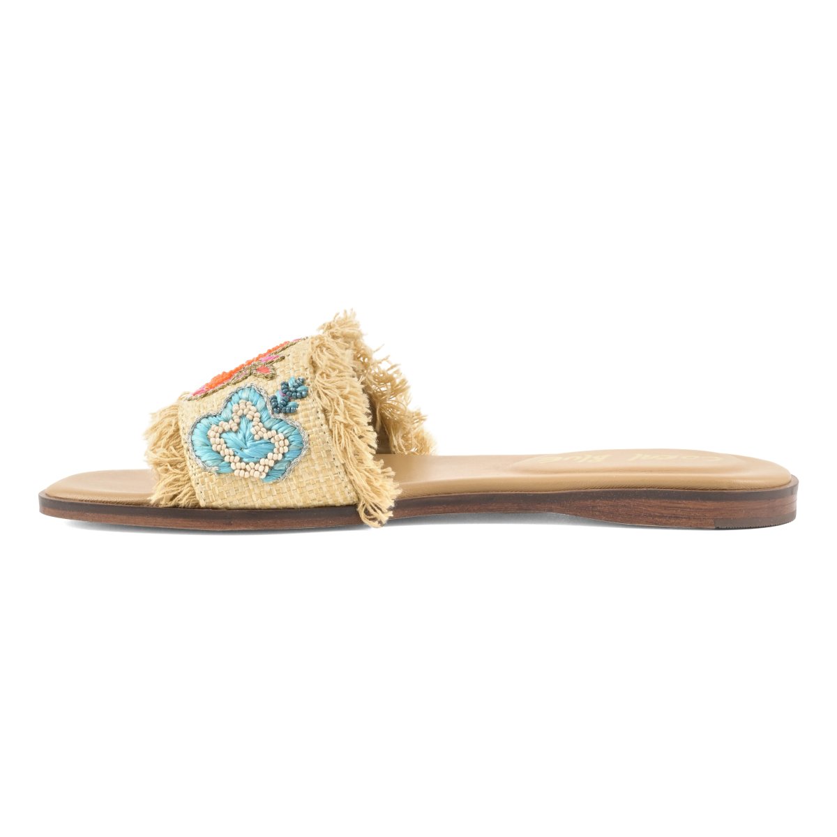 Slide in raffia con ricami