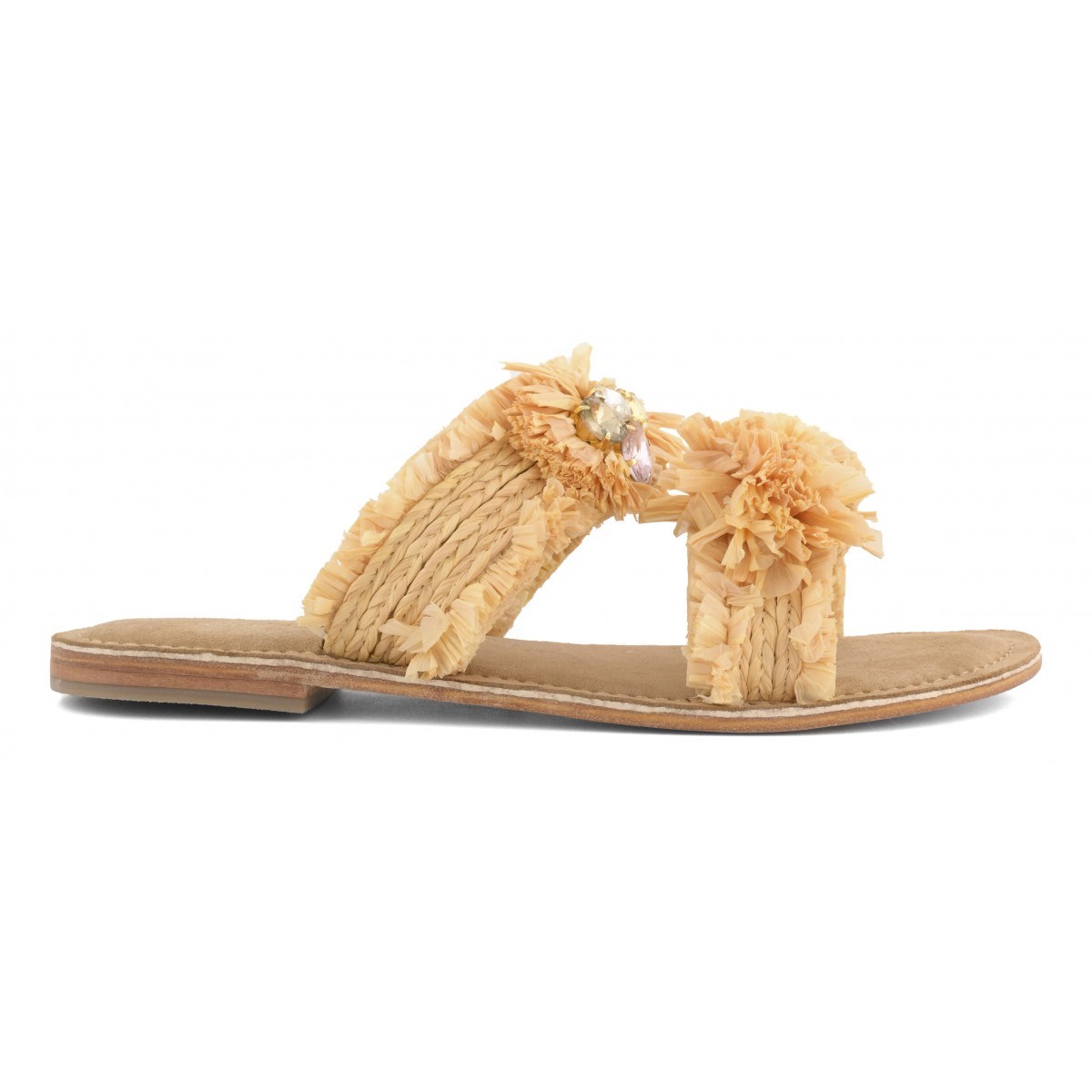 Sandalo doppia fascia in rafia
