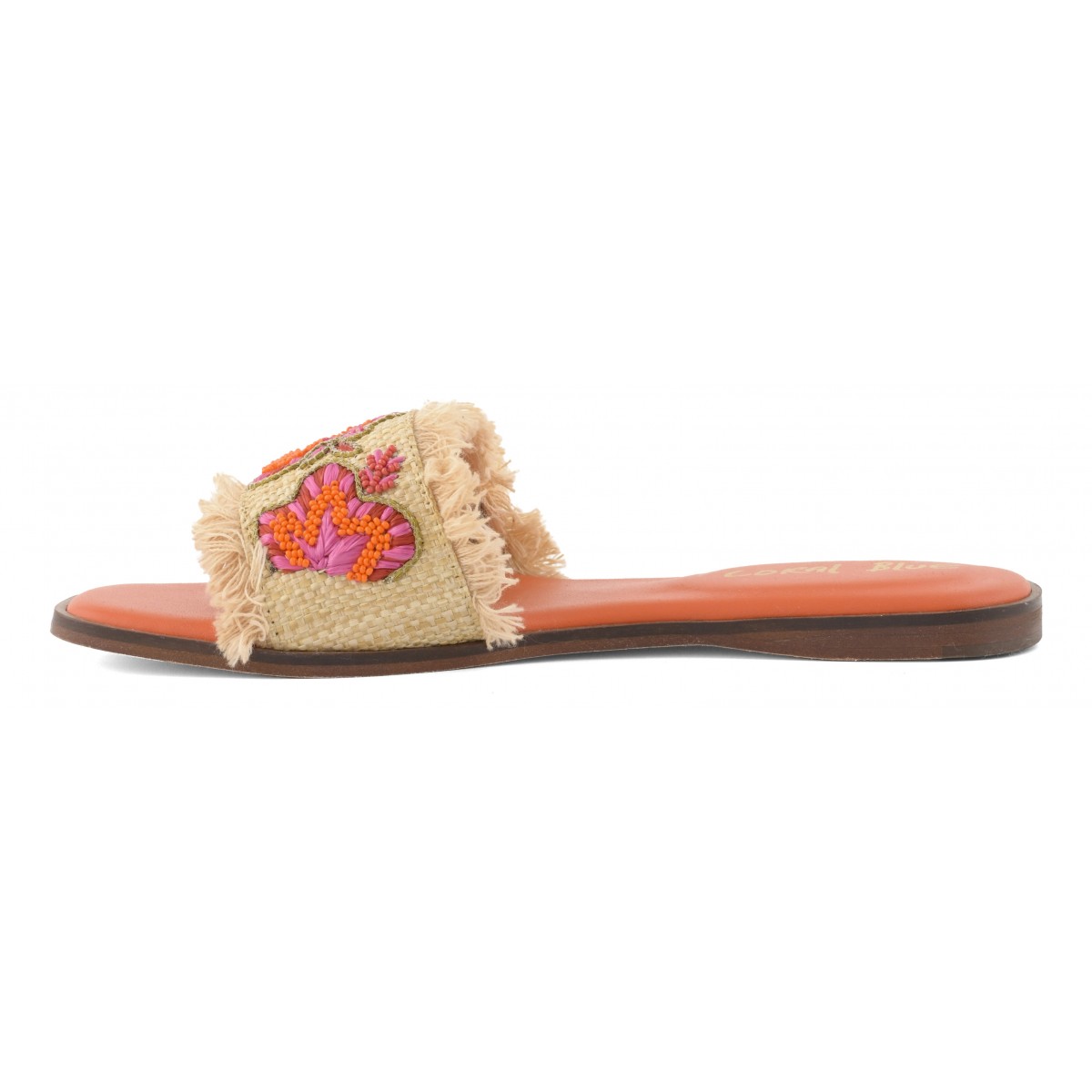 Slide in raffia con ricami