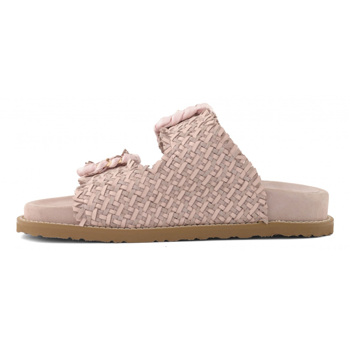 Sandalo in pelle intrecciata