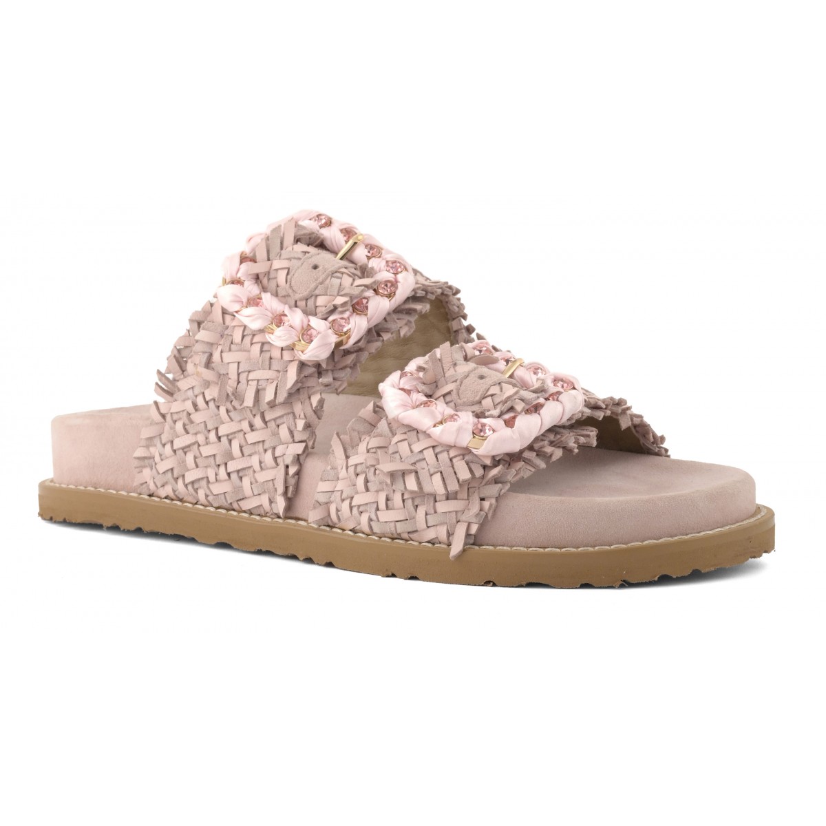 Sandalo in pelle intrecciata