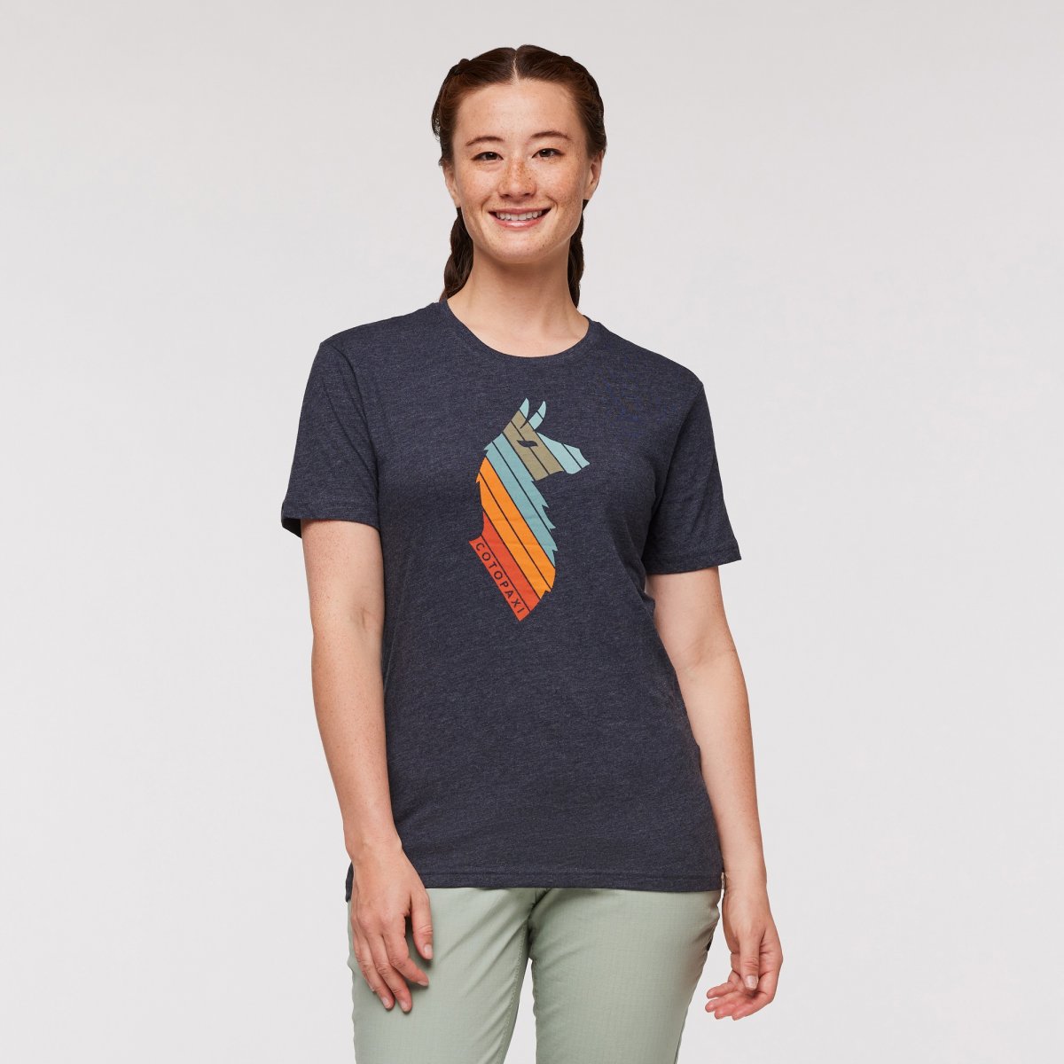 Llama Stripes Organic T-Shirt Woman