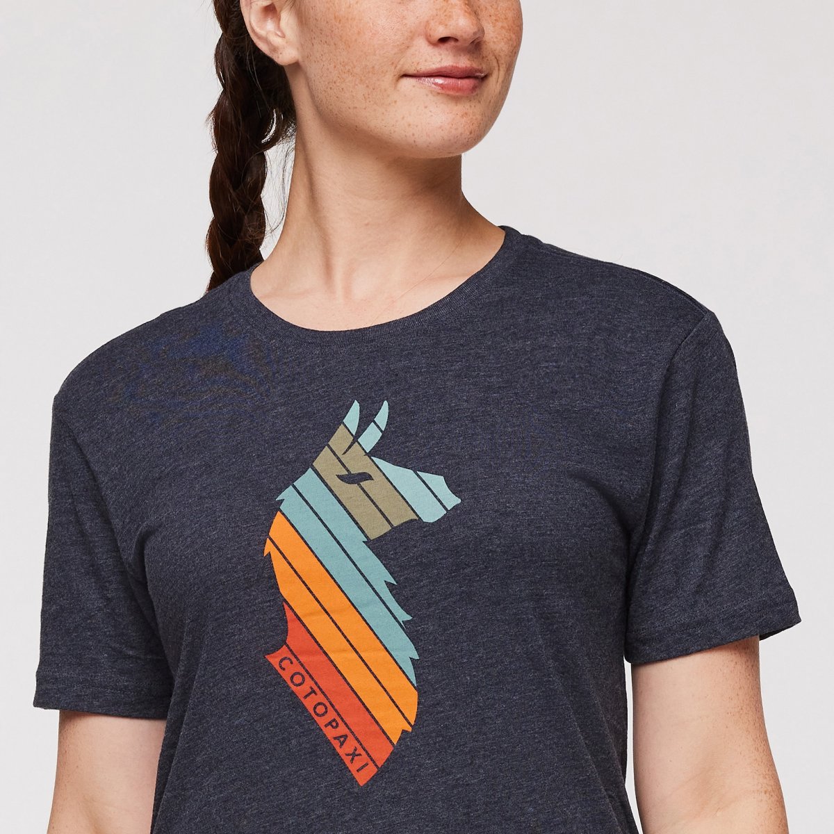 Llama Stripes Organic T-Shirt Woman