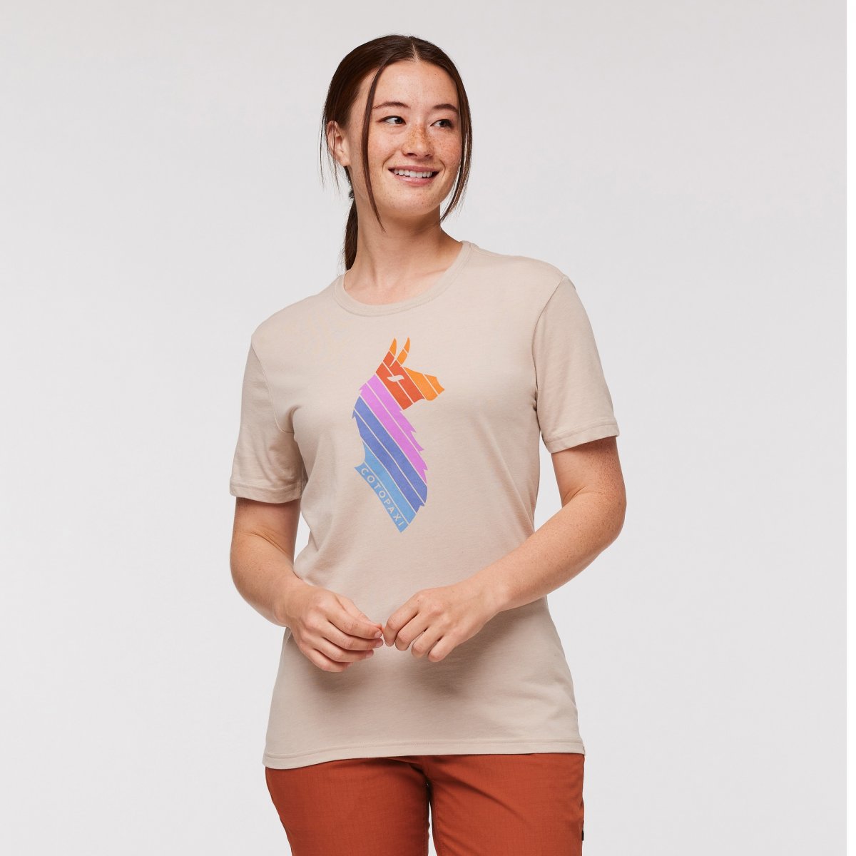 Llama Stripes Organic T-Shirt Woman