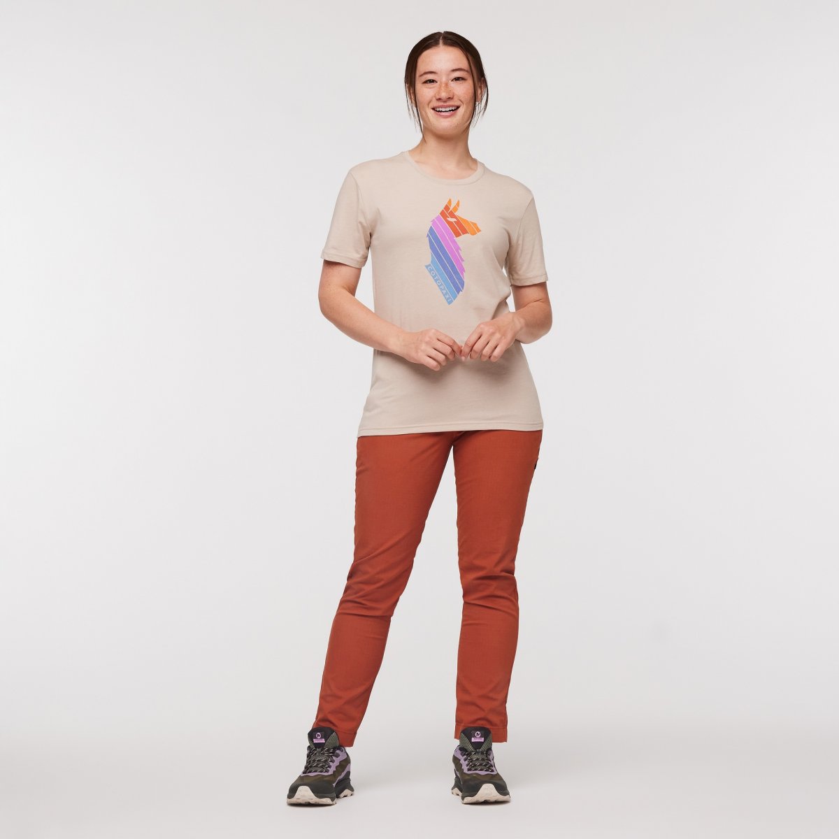 Llama Stripes Organic T-Shirt Woman