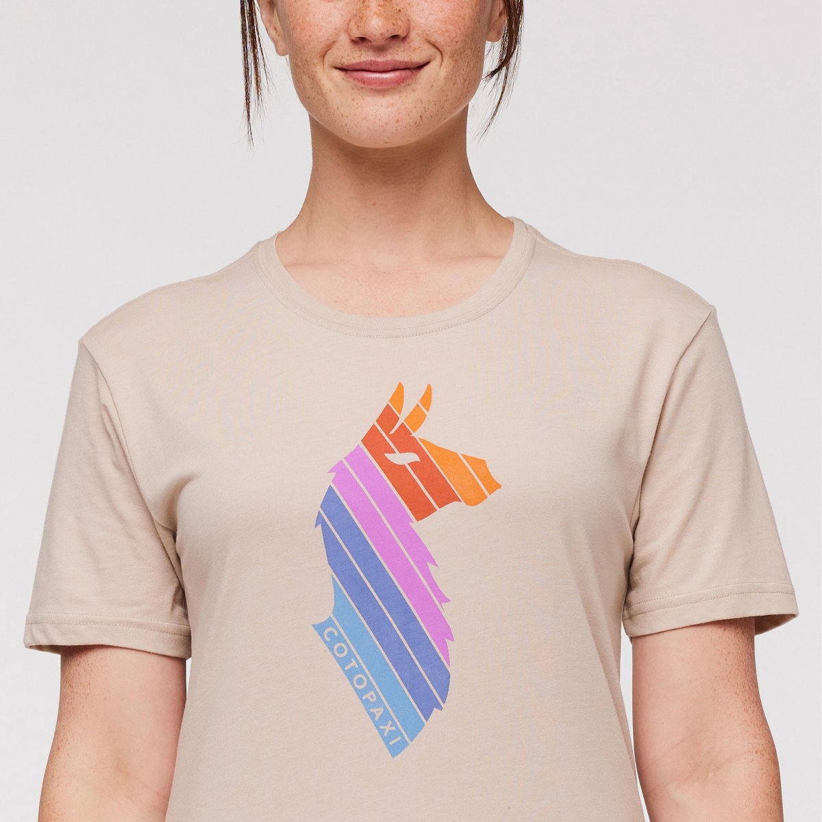 Llama Stripes Organic T-Shirt Woman