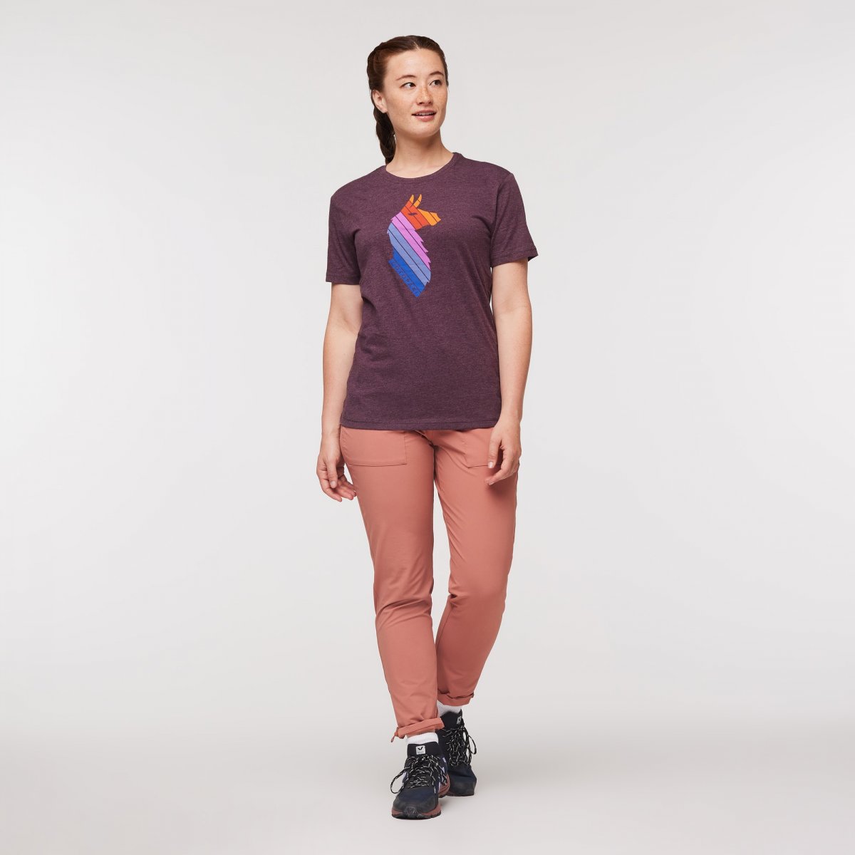 Llama Stripes Organic T-Shirt Woman