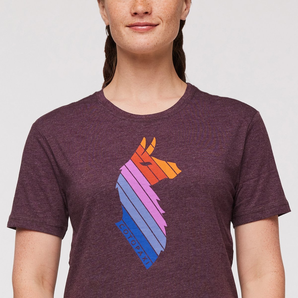 Llama Stripes Organic T-Shirt Woman