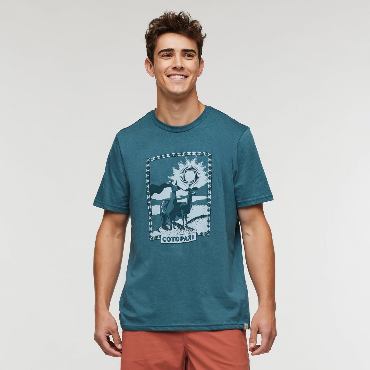 Llama Greetings Organic T-Shirt Man