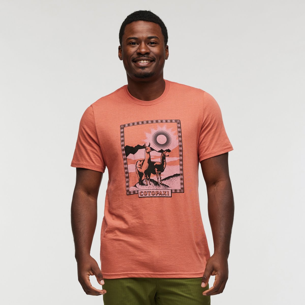 Llama Greetings Organic T-Shirt Man