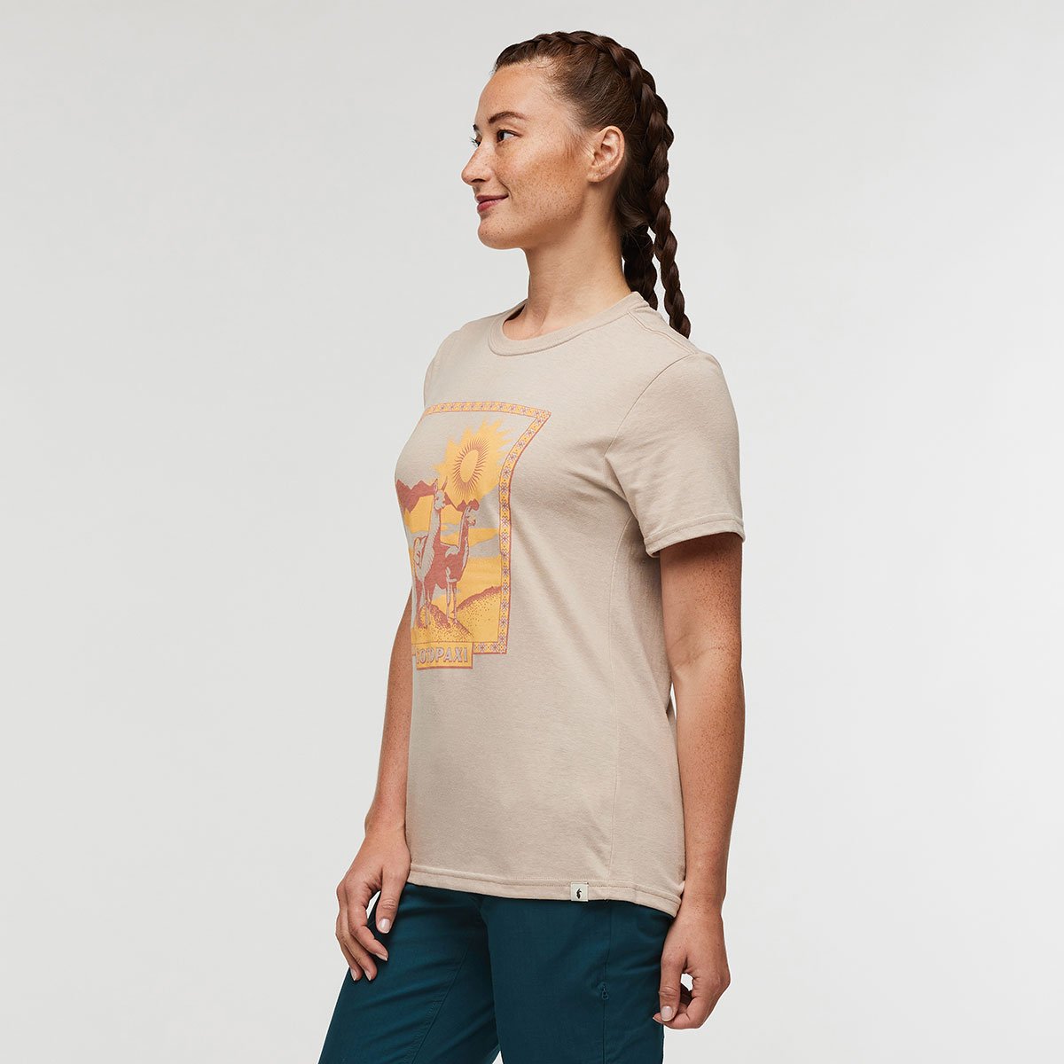 Llama Greetings Organic T-Shirt Woman
