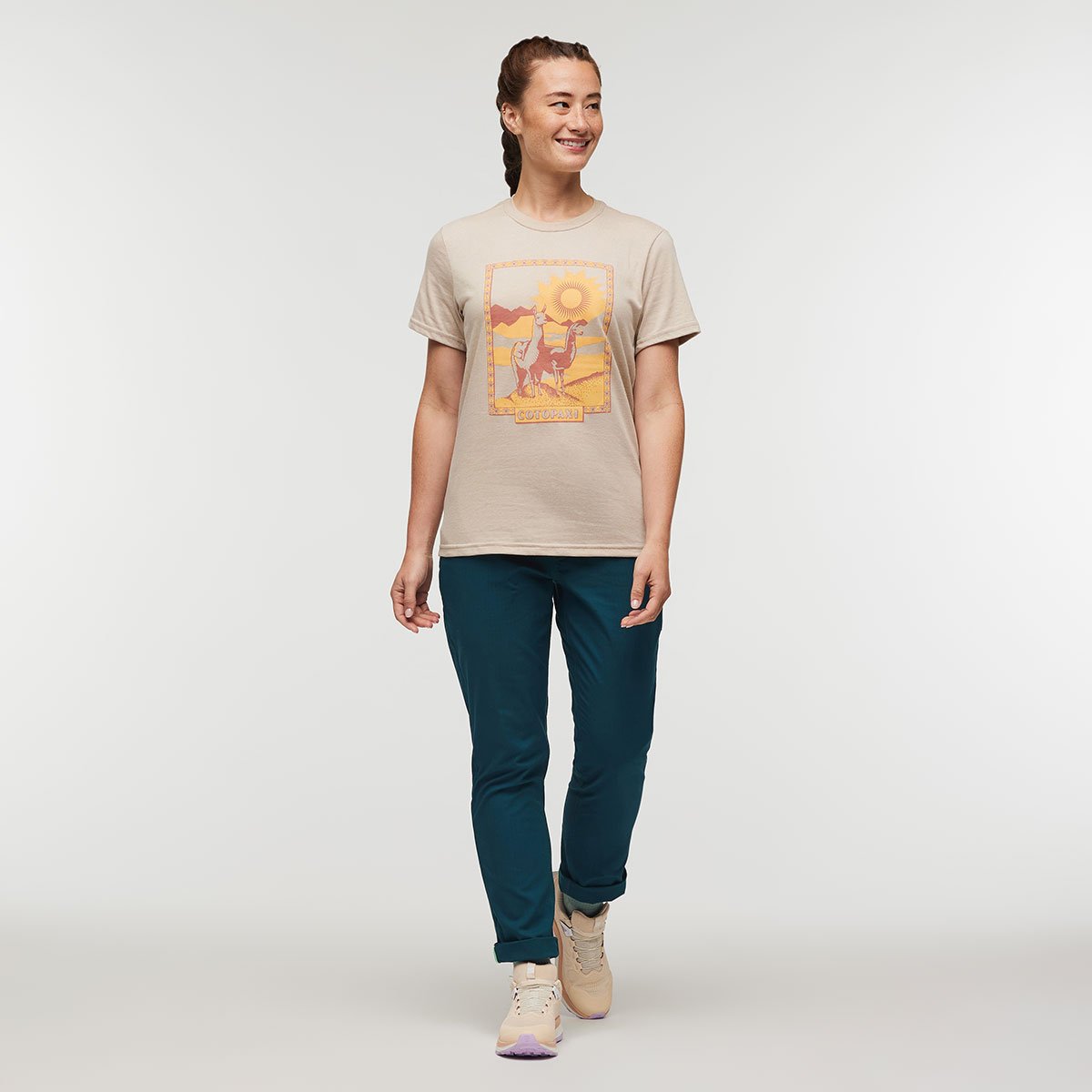 Llama Greetings Organic T-Shirt Woman