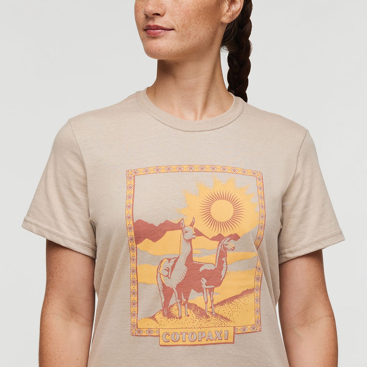 Llama Greetings Organic T-Shirt Woman