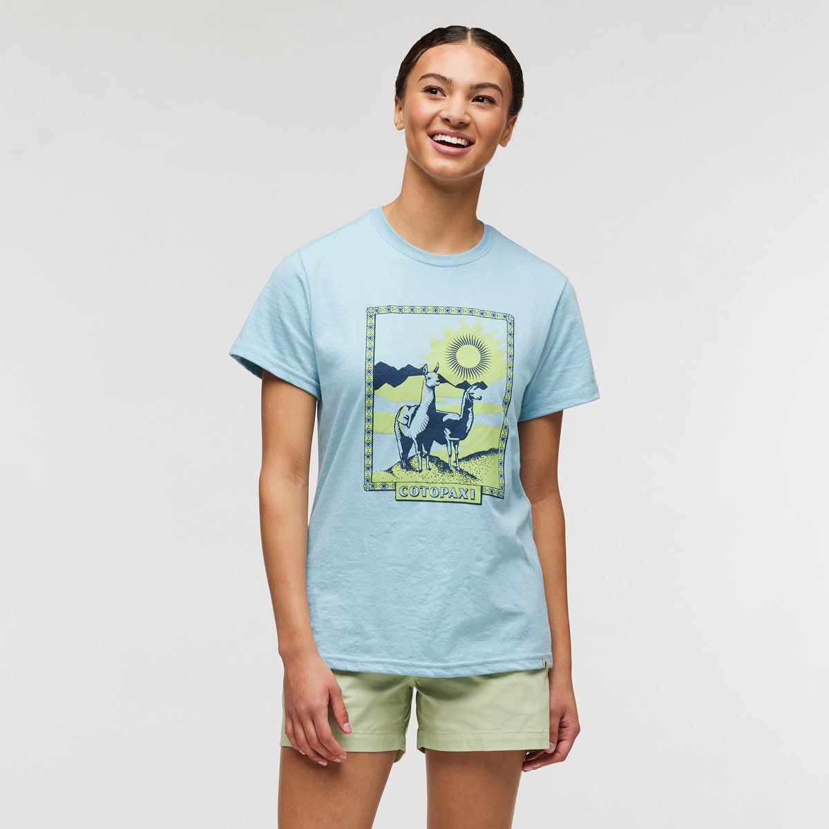Llama Greetings Organic T-Shirt Woman