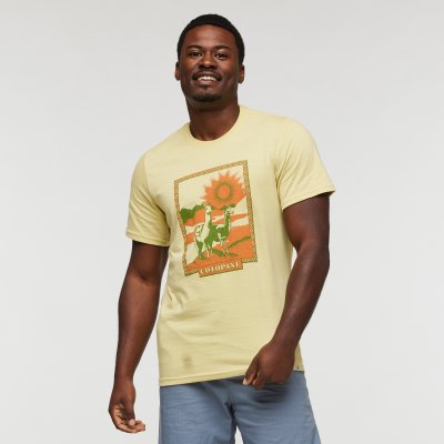 Llama Greetings Organic T-Shirt Man WHEAT